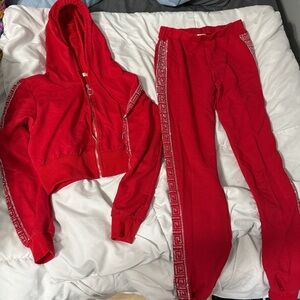 Red Hoodie and Joggers Set
